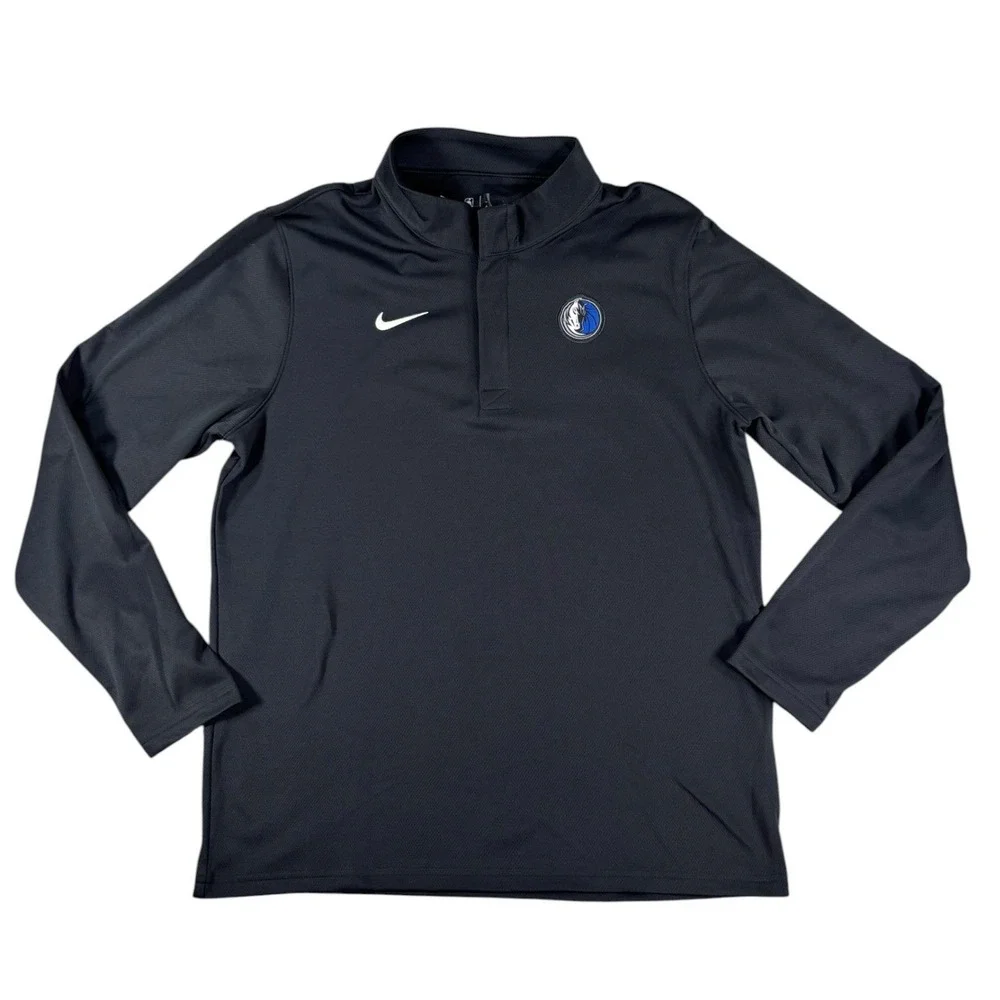 Nike NBA Dallas Mavericks Dri-FIT Quarter‎ Zip Pullover Black Mens L HM7546-010